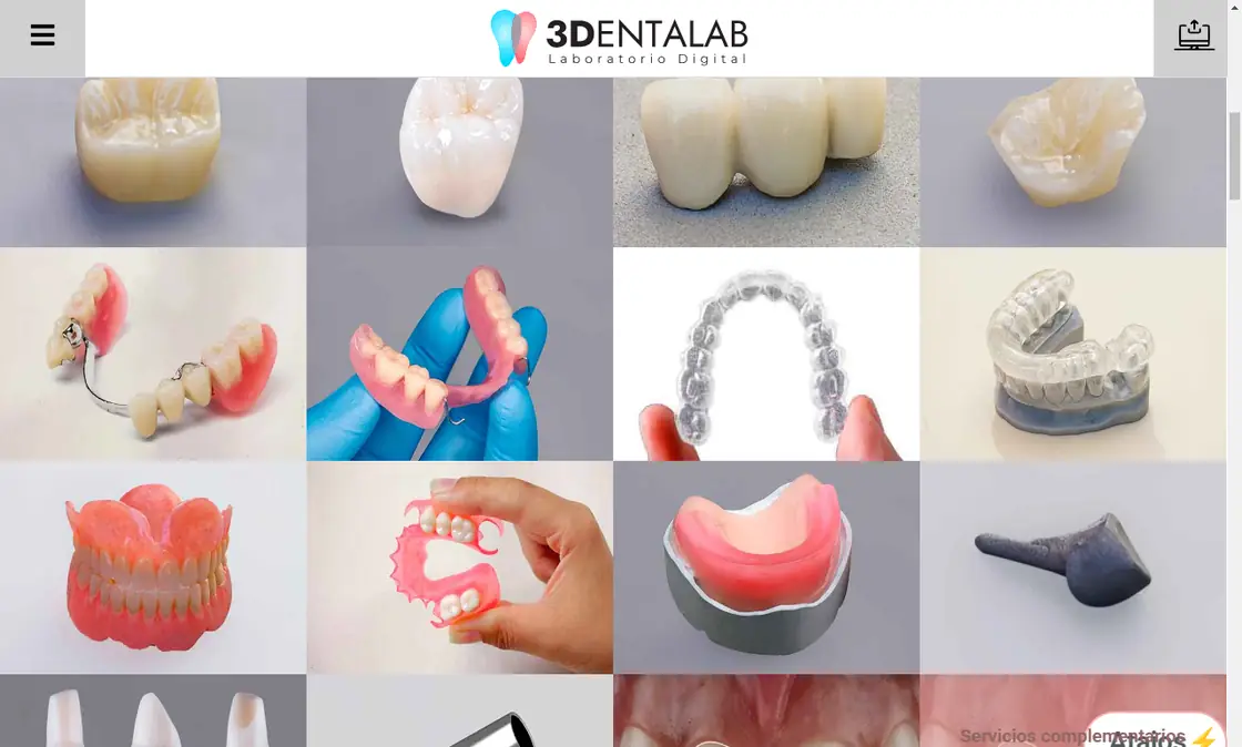 Catálogo de trabajos del sitio de 3DentaLab